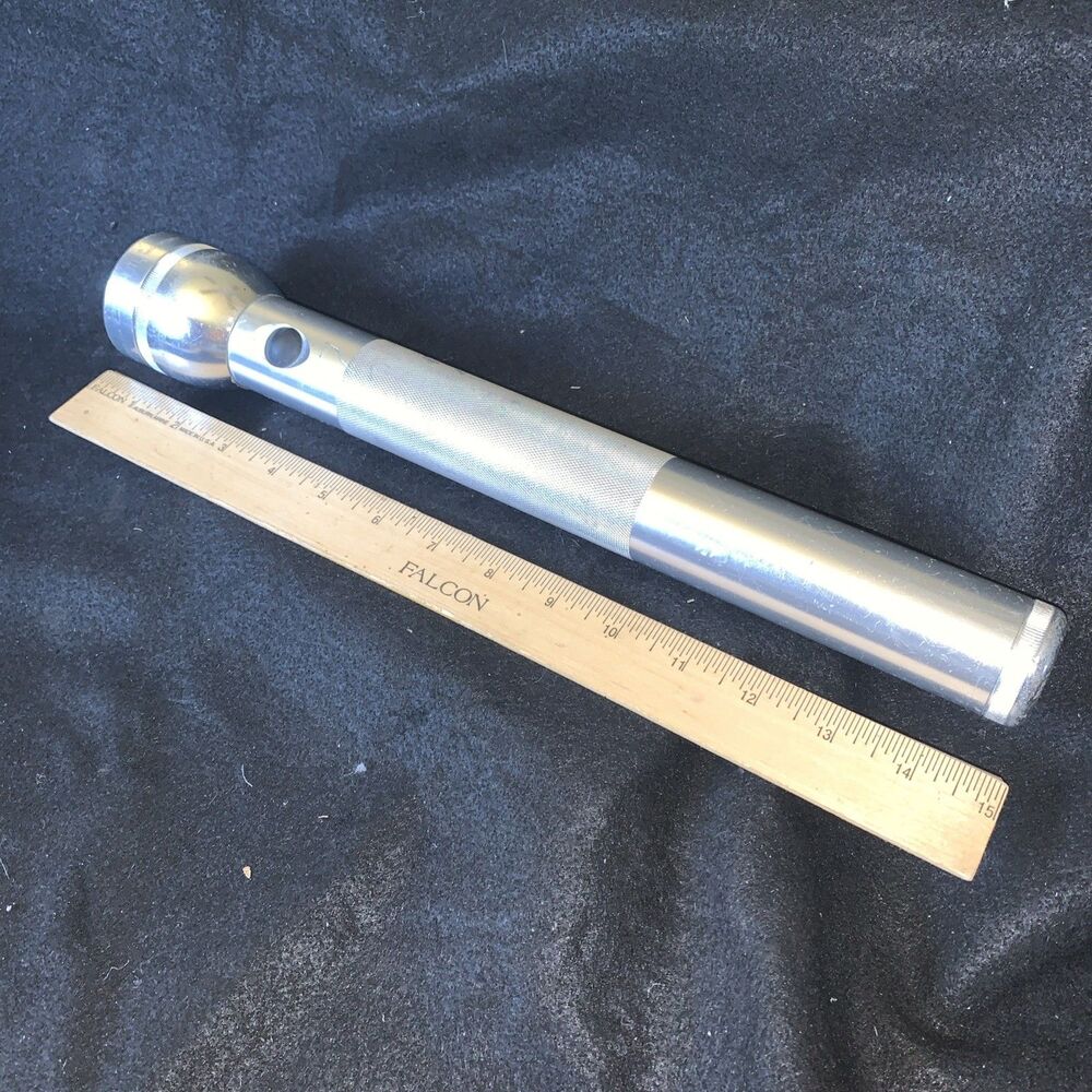 MAGLITE 15" VINTAGE 2lb 4oz, 4D BATTERY Heavy Duty Metal Club FLASHLIGHT EUC